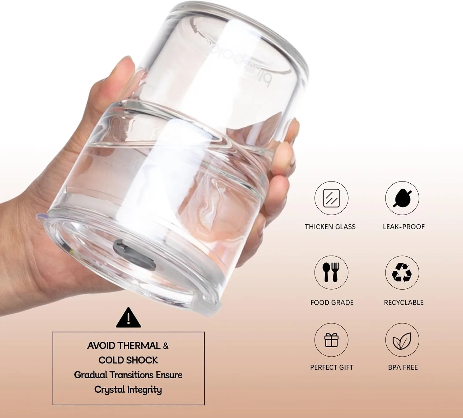 13oz/400ml Glass Water Tumbler with Straw and Lid Sealed Carry On Thick Wall Iced Coffee Cup Glass Cup for Water, Iced Tea Fruit Juice Etc(Aurora White