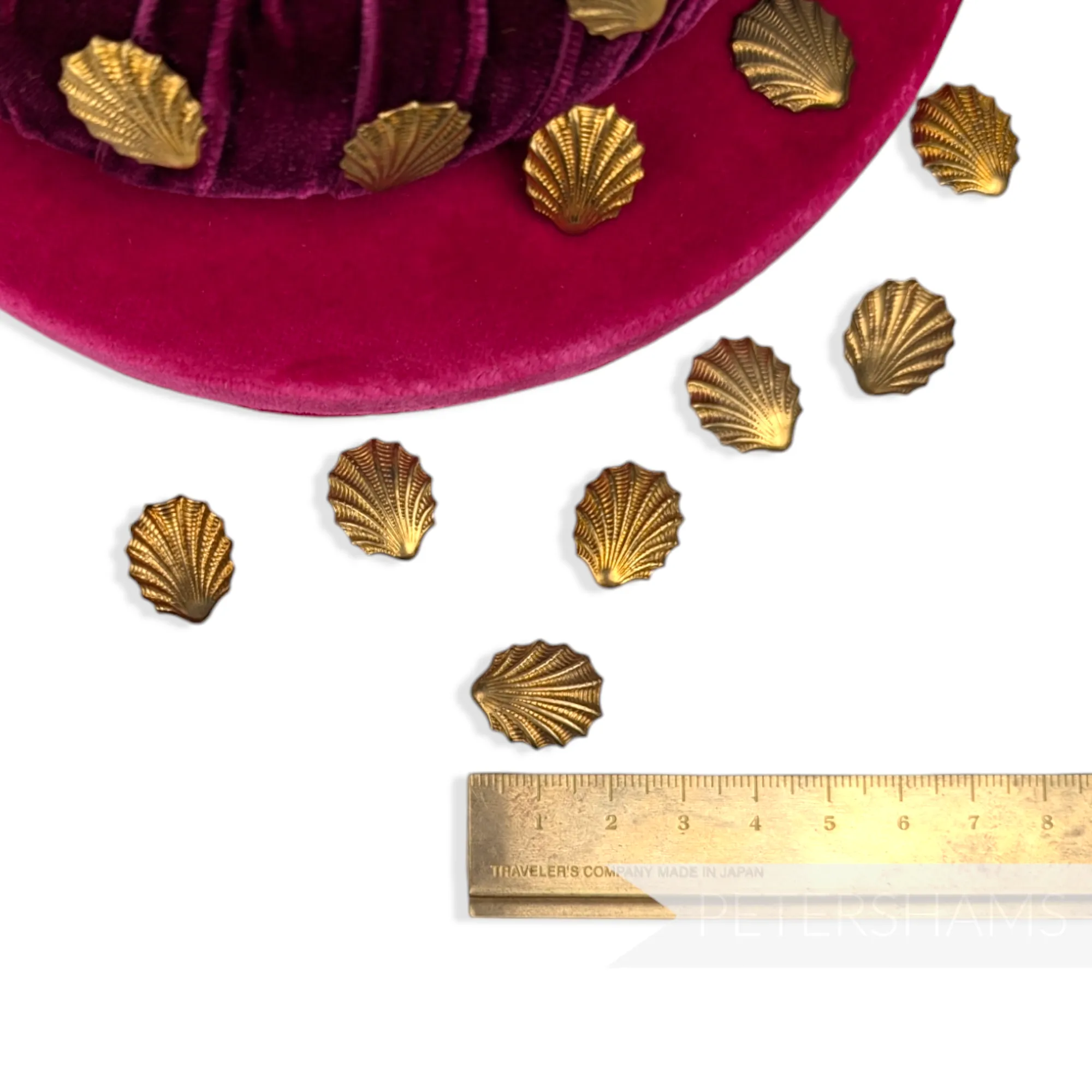 19mm Vintage 1980's Intricate Brass Shell Shapes - 12 Pieces