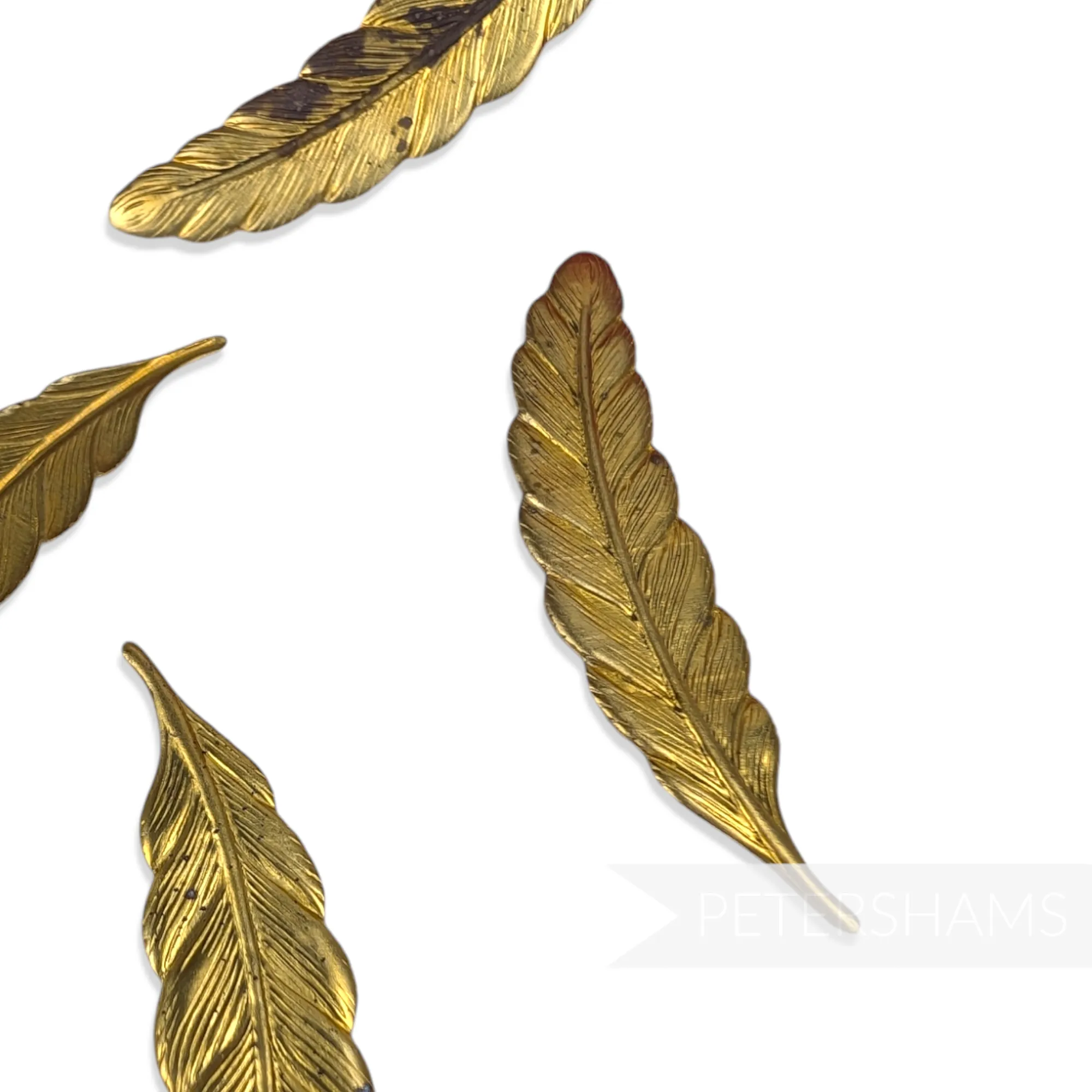 50mm Vintage 1980's Intricate Feathery Leaves - 12 Pieces