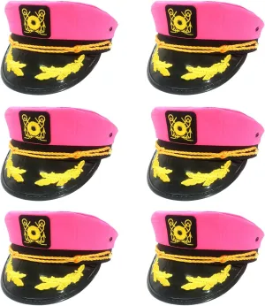 6PC Yacht Captain Hat Nautical Themed Sailor Boat Ship Sailor Party Hats Navy Marines Admiral Cap