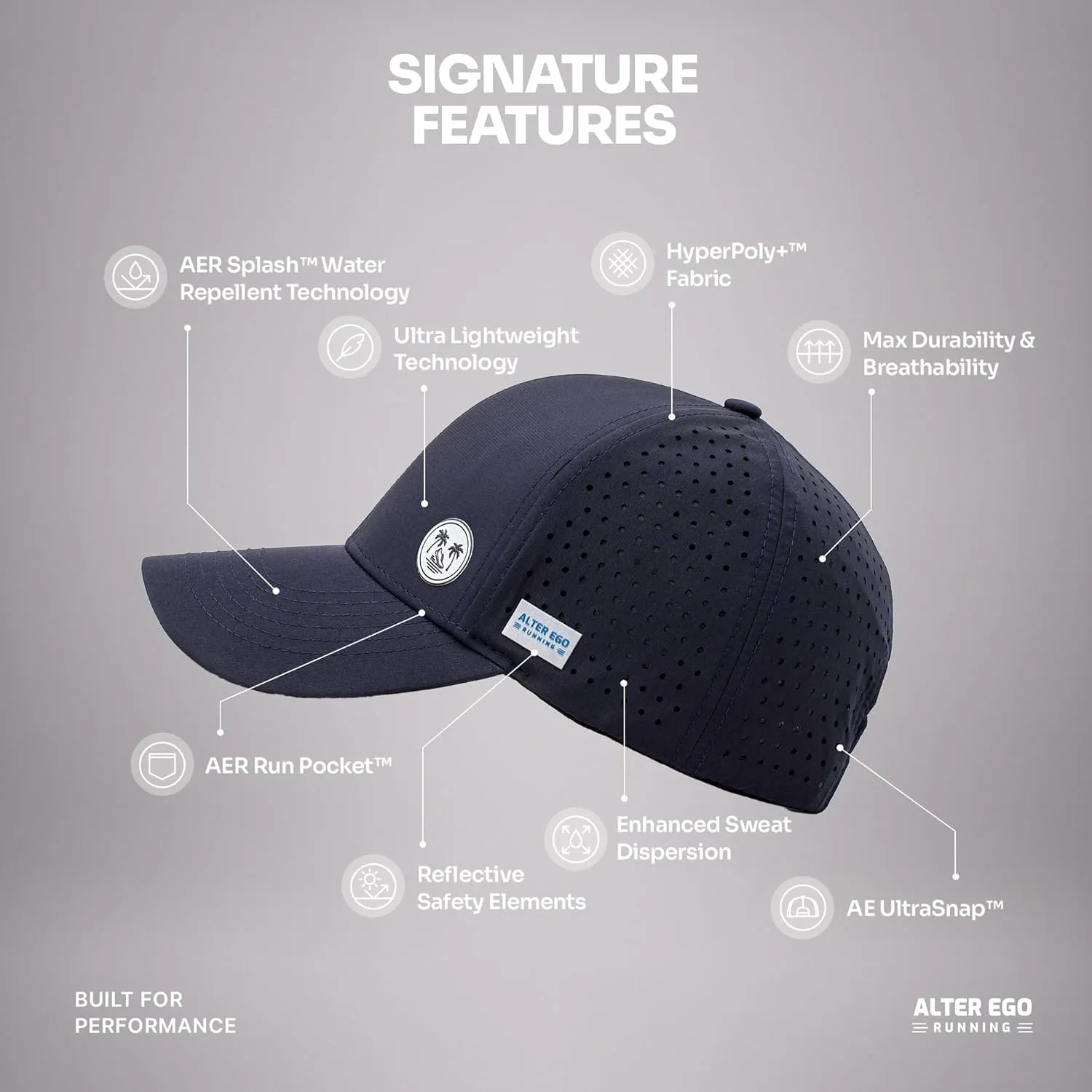 Alter Ego Trotter Splash Running Hat  Lightweight, Water Repellent, Men & Women