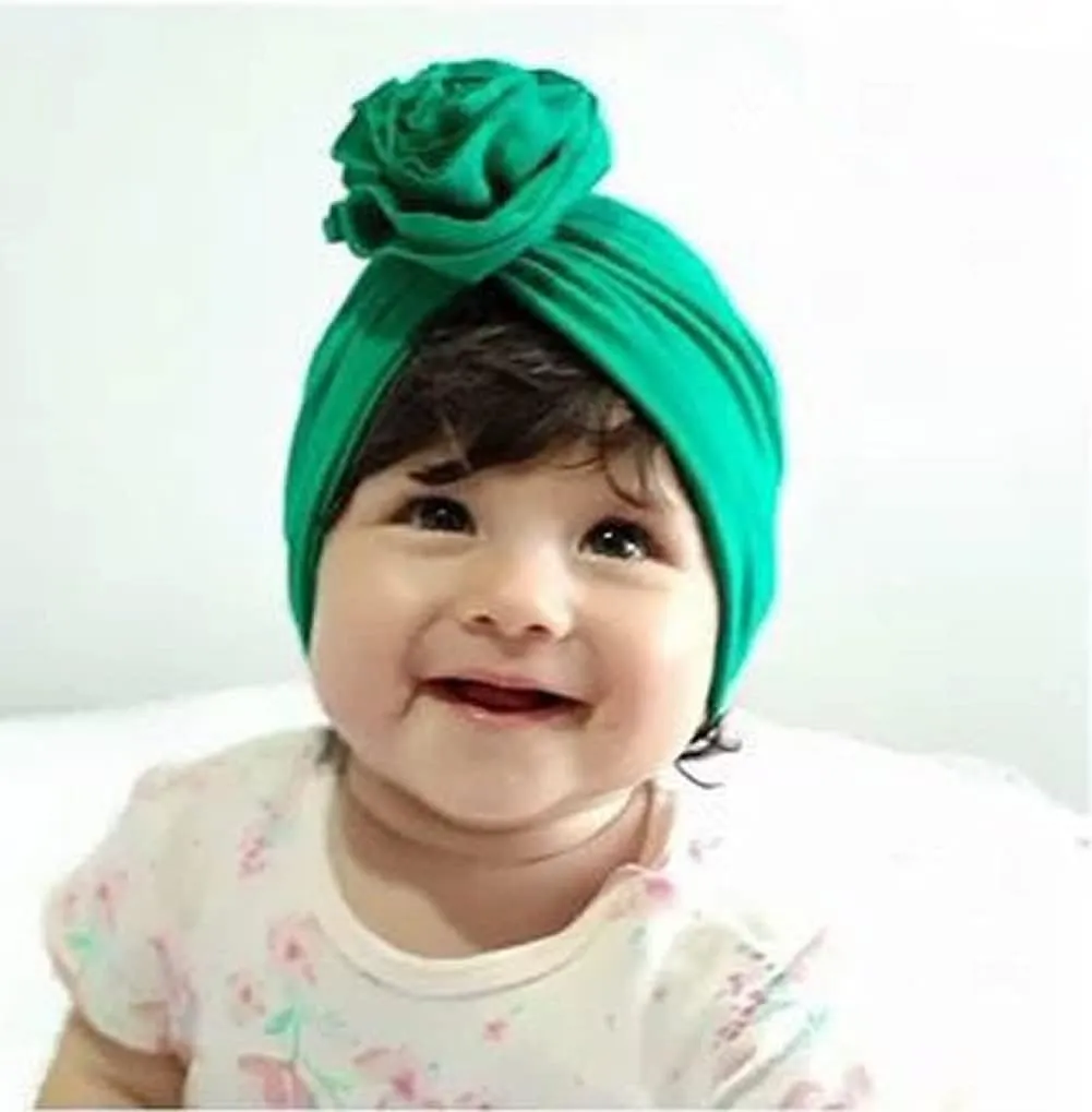 Angla Baby Large Flower Knot Donut Bow Beanie Turban Hat Cap Muslim Bonnet Headwrap