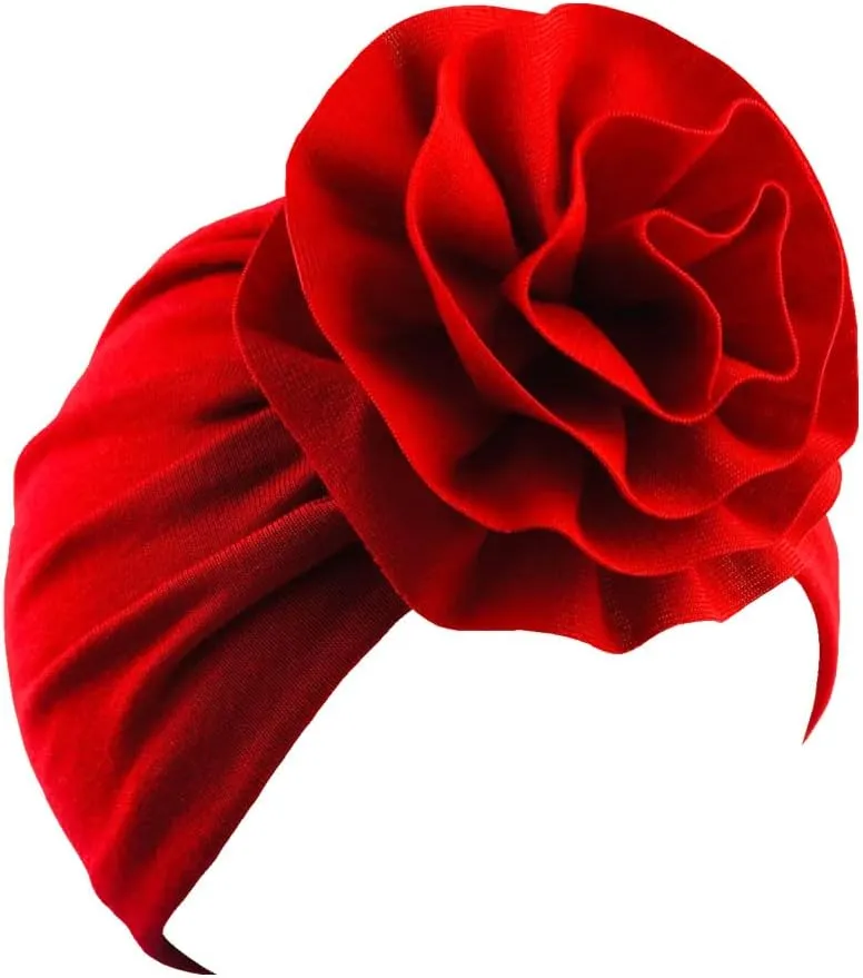 Angla Baby Large Flower Knot Donut Bow Beanie Turban Hat Cap Muslim Bonnet Headwrap