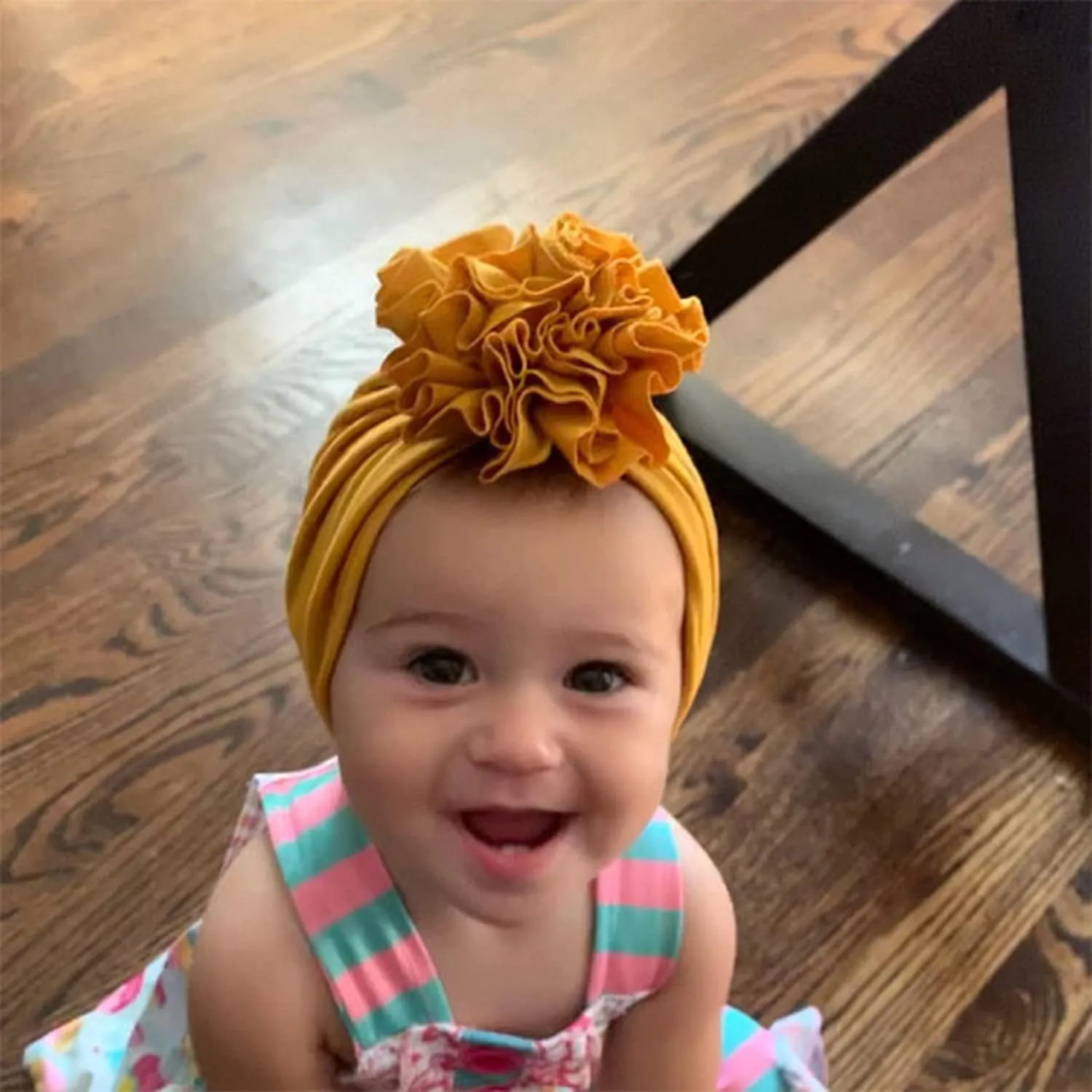 Angla Baby Large Flower Knot Donut Bow Beanie Turban Hat Cap Muslim Bonnet Headwrap