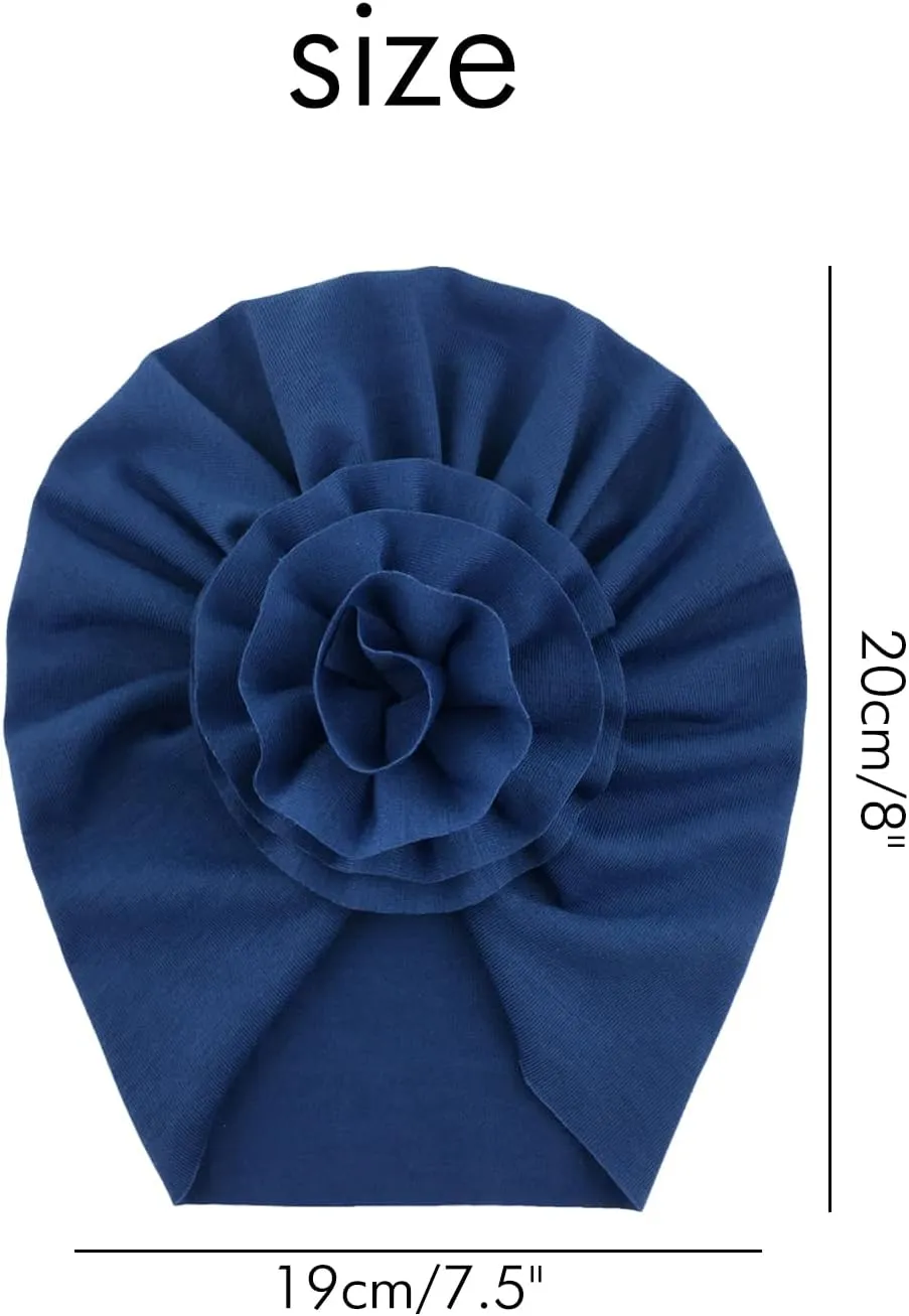 Angla Baby Large Flower Knot Donut Bow Beanie Turban Hat Cap Muslim Bonnet Headwrap