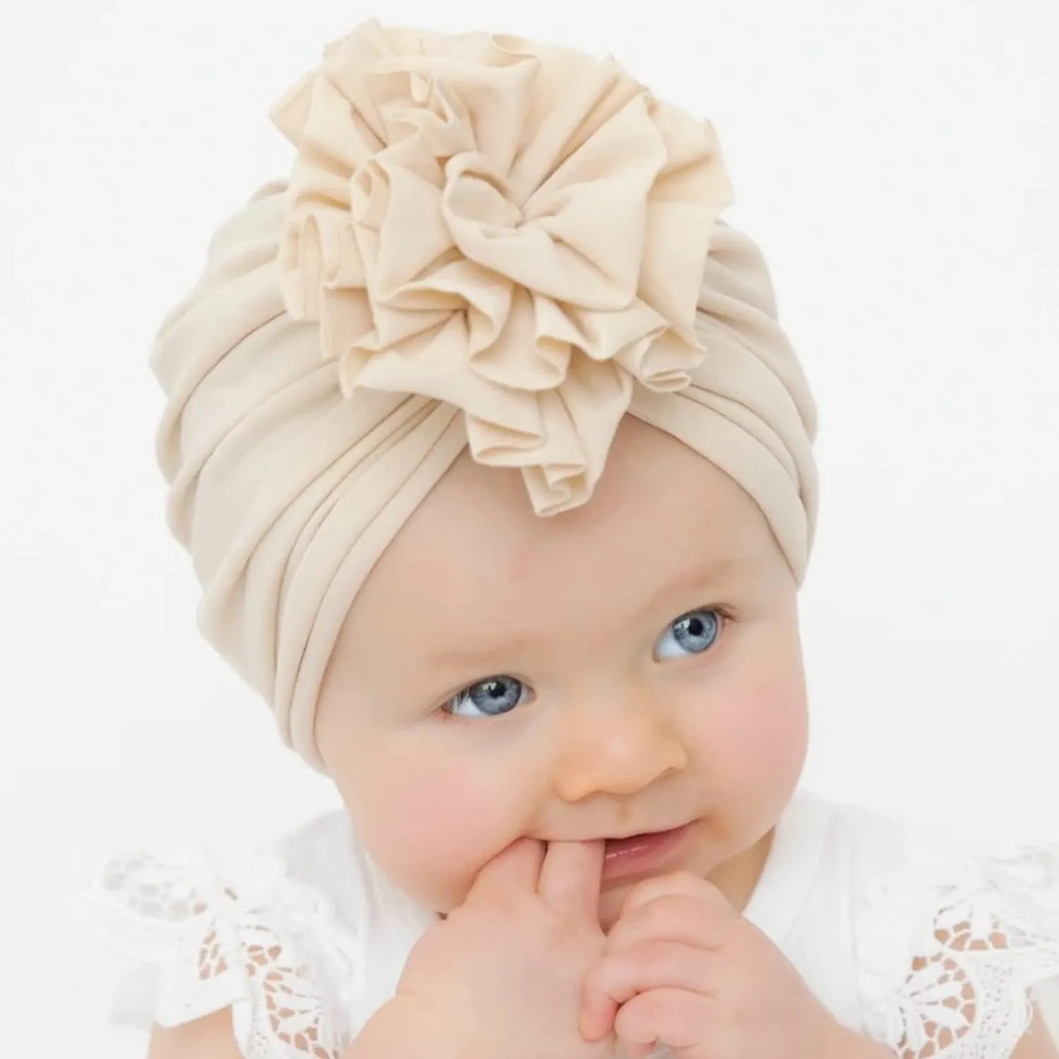 Angla Baby Large Flower Knot Donut Bow Beanie Turban Hat Cap Muslim Bonnet Headwrap
