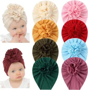 Angla Baby Large Flower Knot Donut Bow Beanie Turban Hat Cap Muslim Bonnet Headwrap