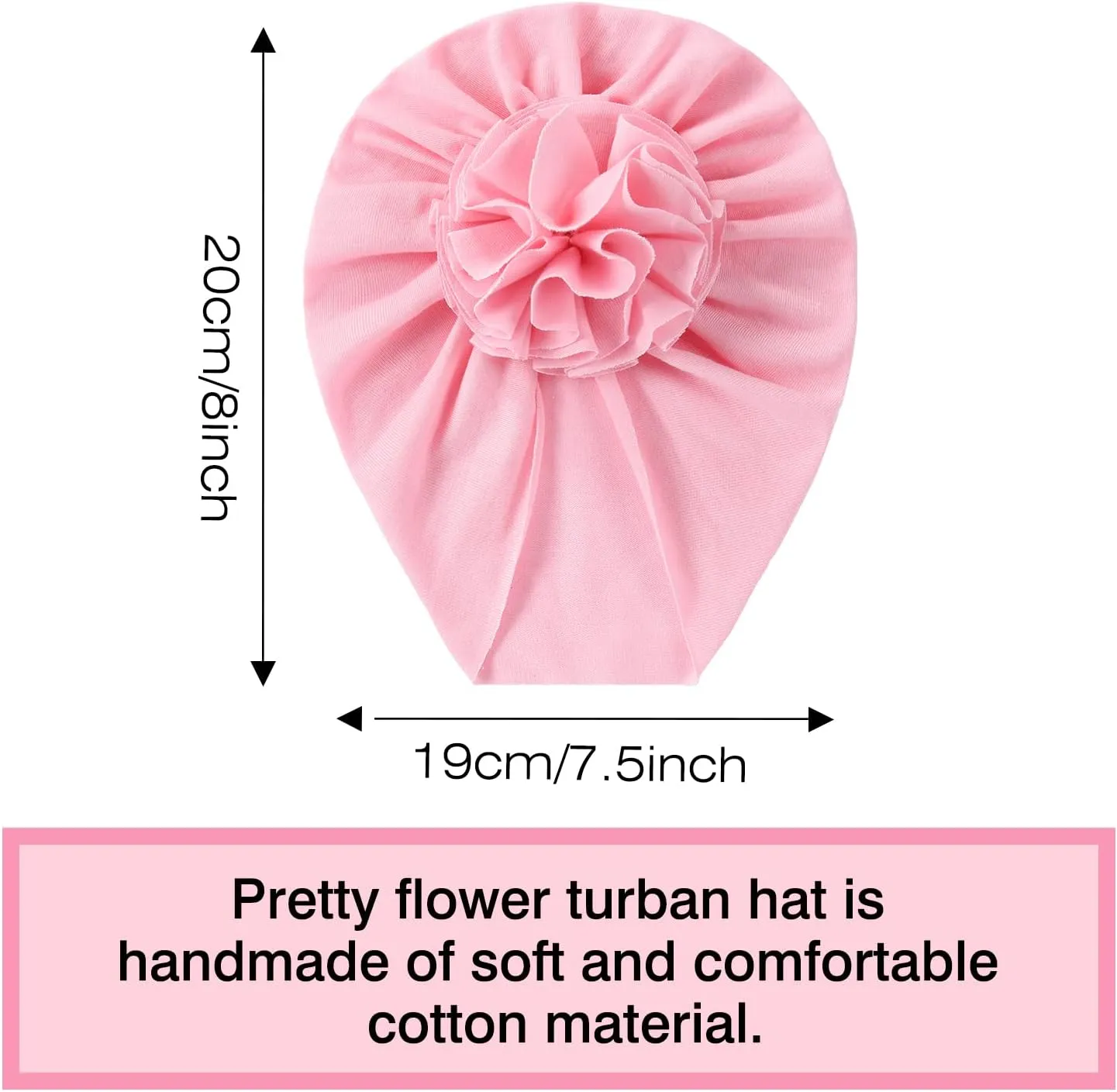 Angla Baby Large Flower Knot Donut Bow Beanie Turban Hat Cap Muslim Bonnet Headwrap