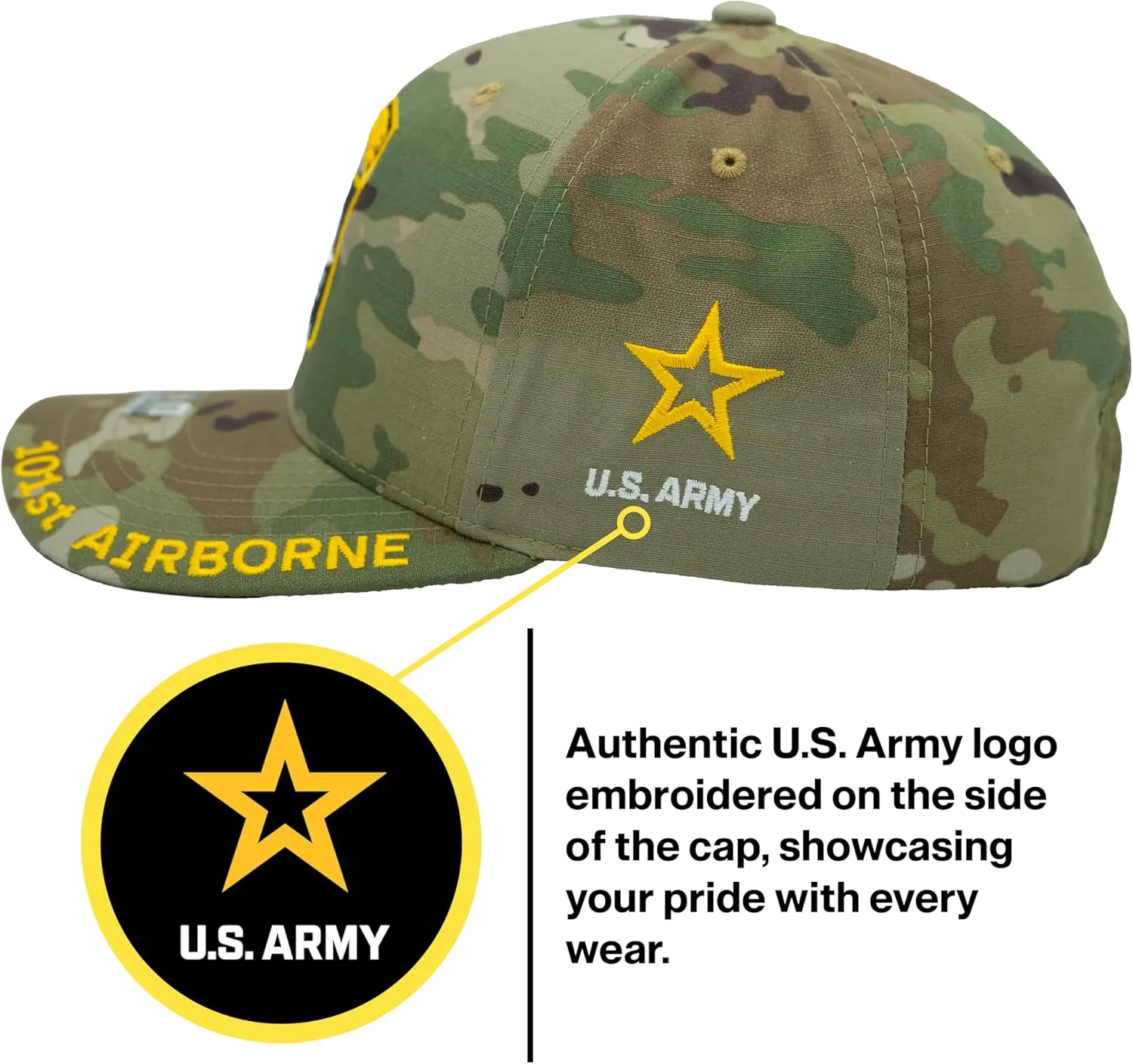 Army Airborne Hats for Men Official Licensed 82nd, 101st, 173rd Airborne Veteran Cap Adjustable Military Hat