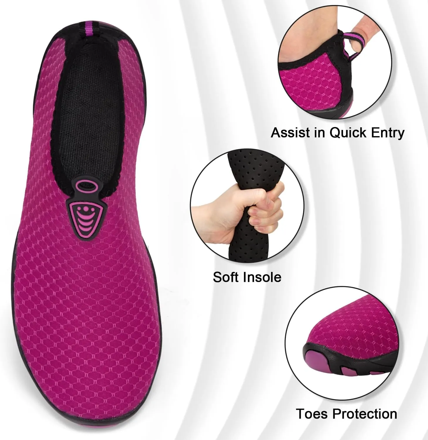 ATHMILE Water Shoes for Women Men River Aqua Shoes Barefoot Sport Quick-Dry Adult Swim Shoes for Beach Lake Pool Hiking Surfing Kayaking Camping Size
