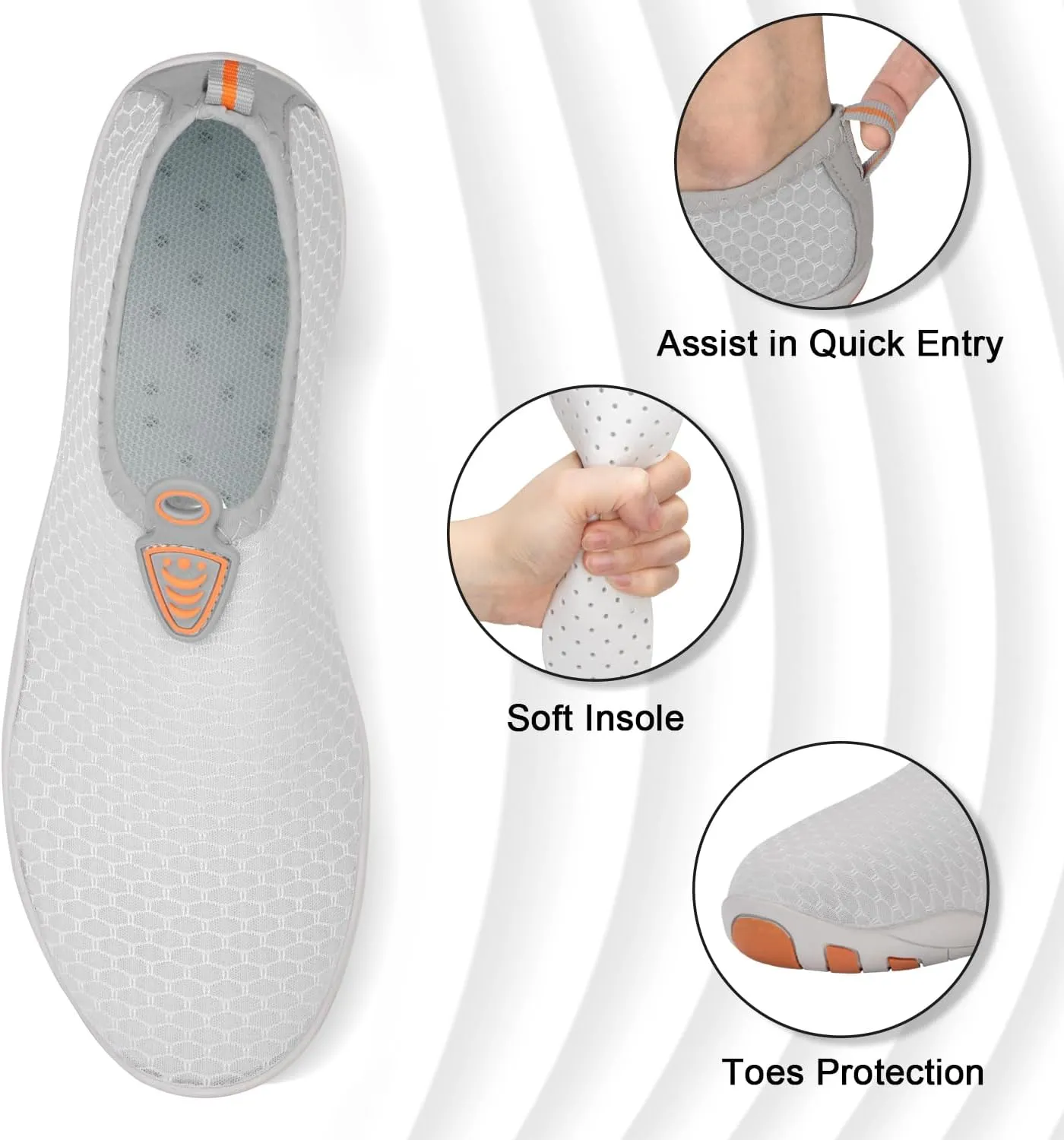 ATHMILE Water Shoes for Women Men River Aqua Shoes Barefoot Sport Quick-Dry Adult Swim Shoes for Beach Lake Pool Hiking Surfing Kayaking Camping Size