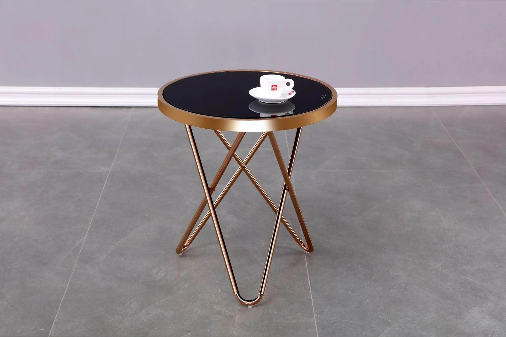 Avery Modern Round Glass Top Accent Table - Available in 2 Colours