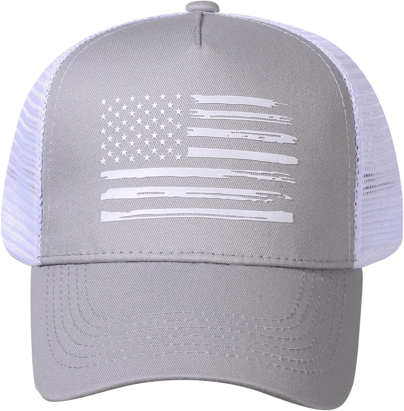 Baseball Cap, American Flag Trucker Hat for Men Women, Breathable Adjustable Fit Outdoor Mesh Snapback Hats