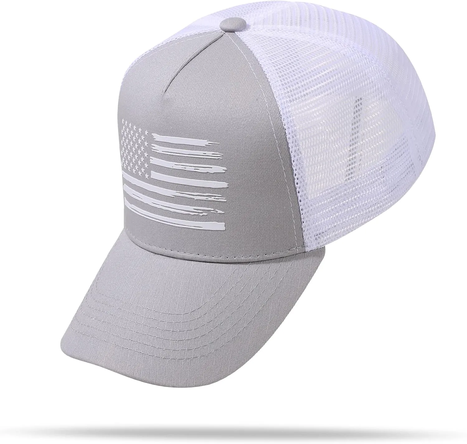 Baseball Cap, American Flag Trucker Hat for Men Women, Breathable Adjustable Fit Outdoor Mesh Snapback Hats