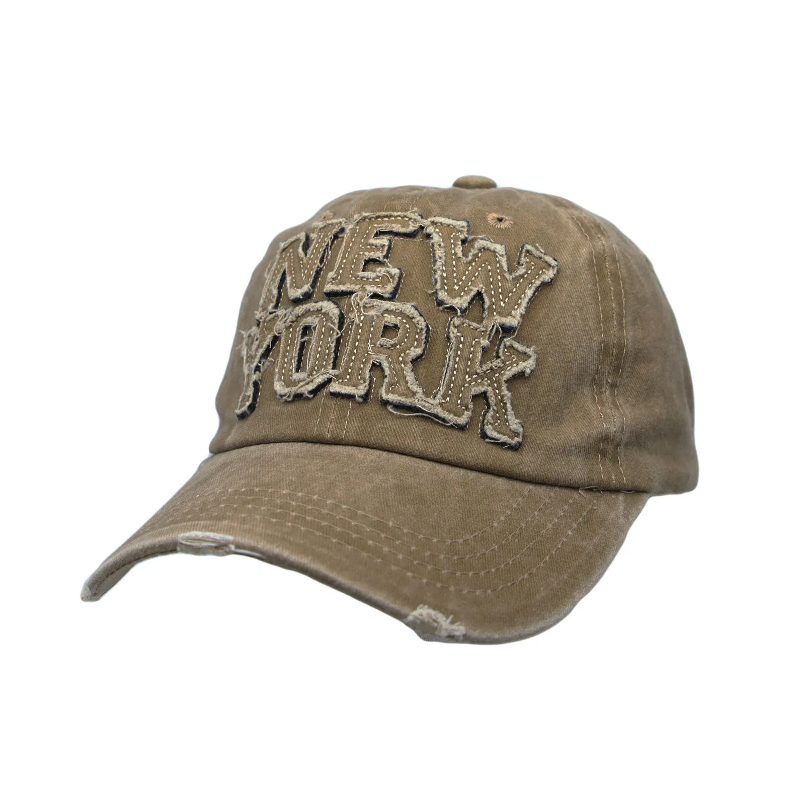 Baseball Cap Washed Distressed Trucker Hat New York DW1516