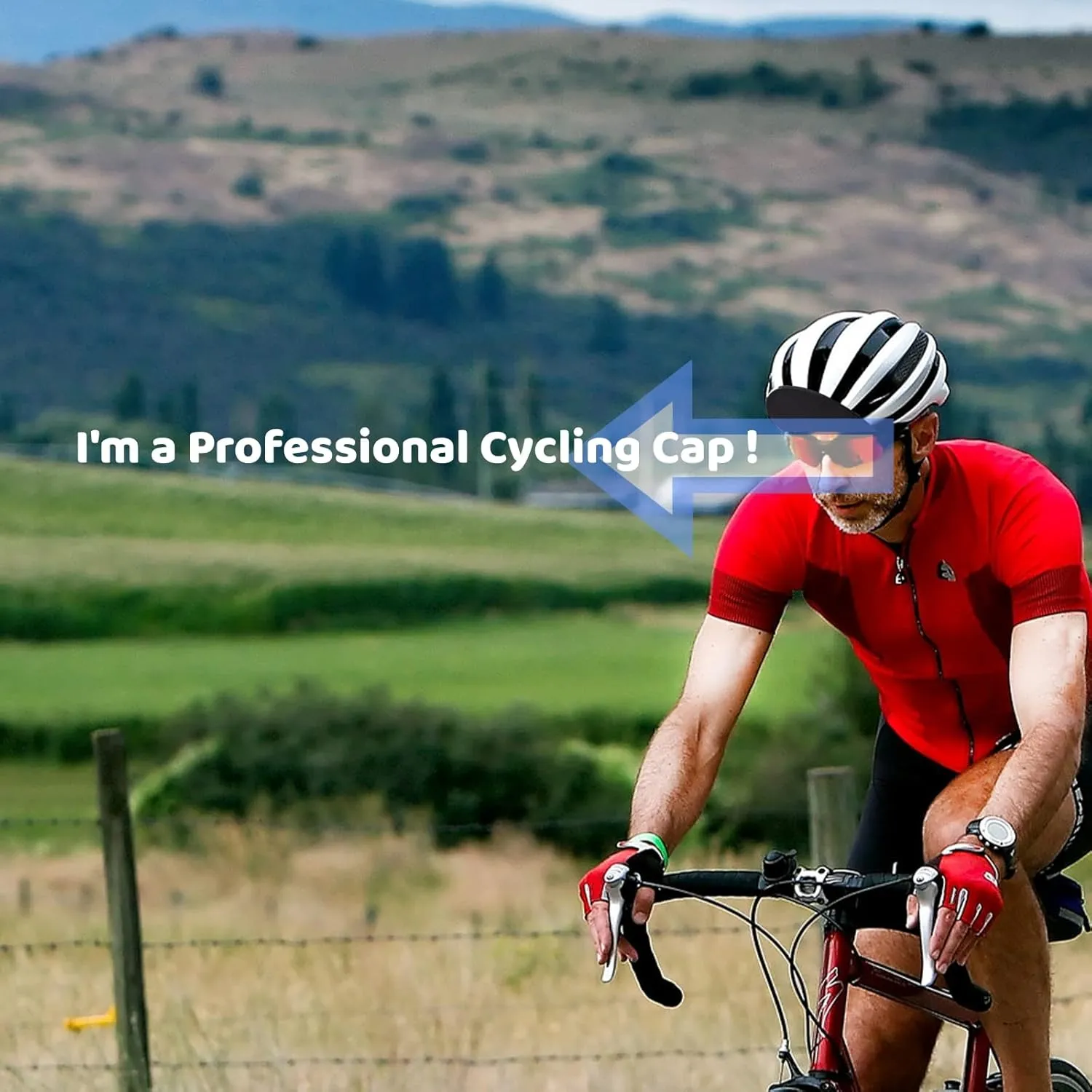 Black Cycling Cap - Polyester Funny Cycling Hat-Under Helmet - Cycling Helmet Liner Breathable&Sweat Uptake