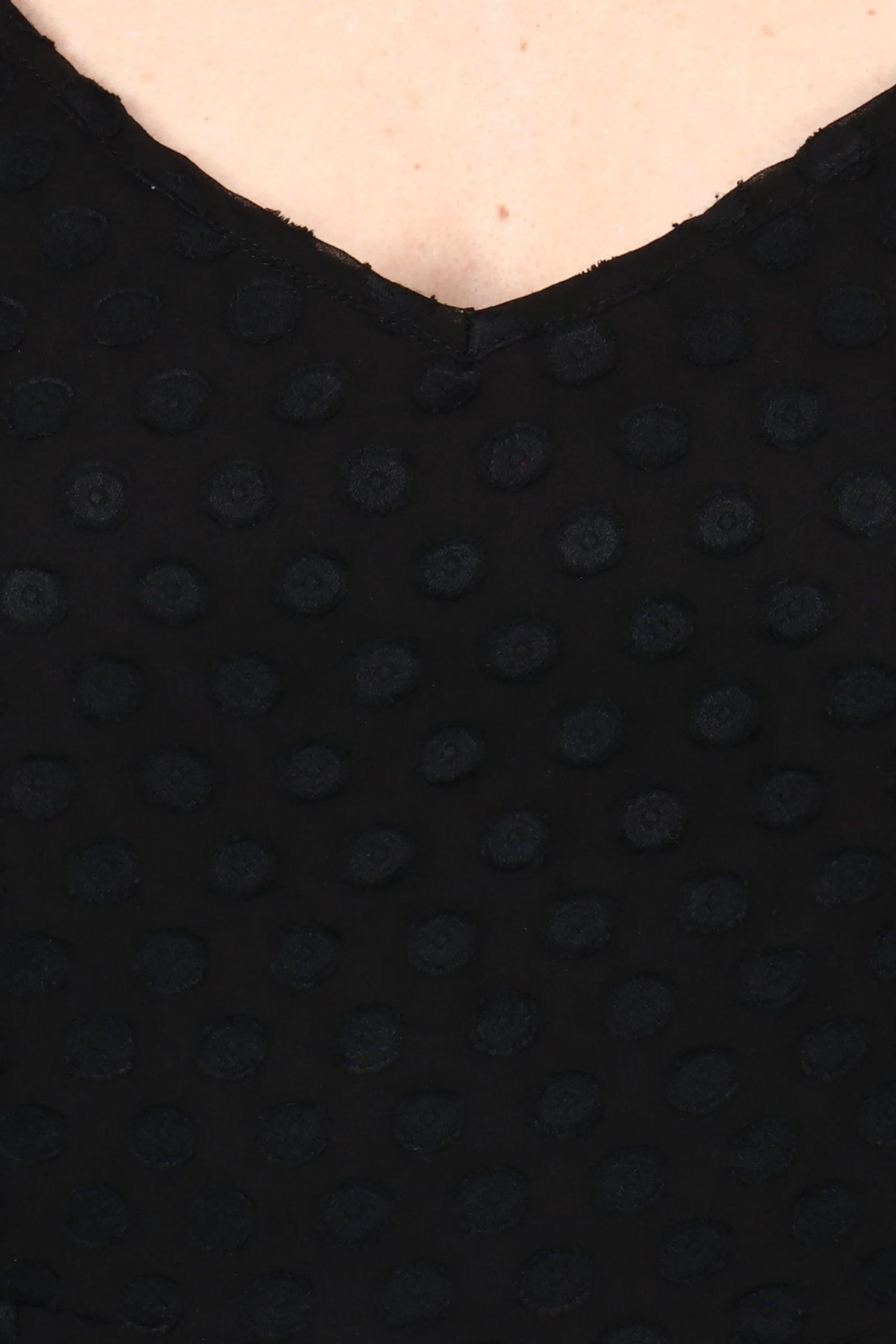 Black Dobby Asymmetric Dress