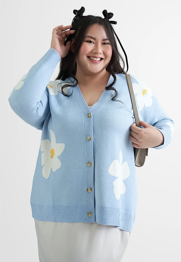 Candace Coquette Knit Floral Cardigan