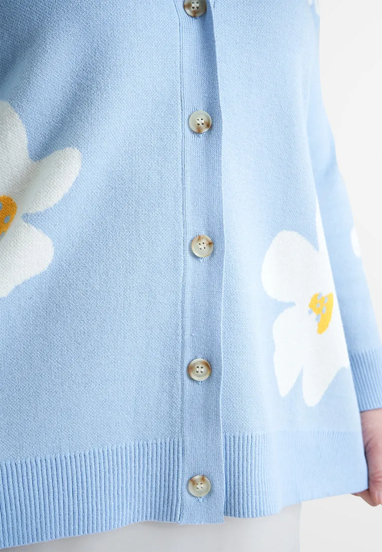Candace Coquette Knit Floral Cardigan