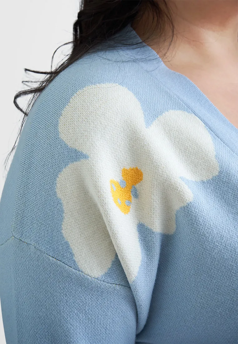 Candace Coquette Knit Floral Cardigan