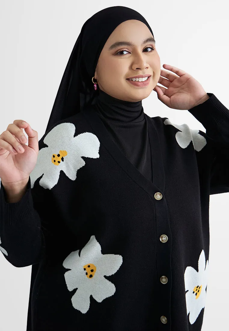 Candace Coquette Knit Floral Cardigan
