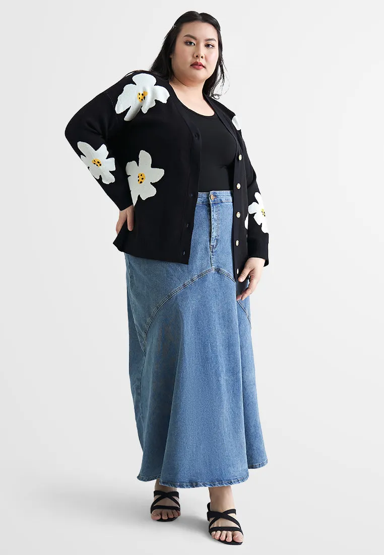 Candace Coquette Knit Floral Cardigan