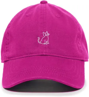 Cat Baseball Cap Embroidered Cotton Adjustable Dad Hat