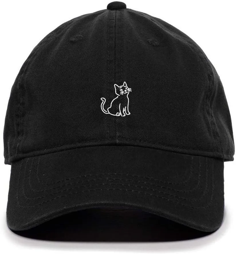 Cat Baseball Cap Embroidered Cotton Adjustable Dad Hat