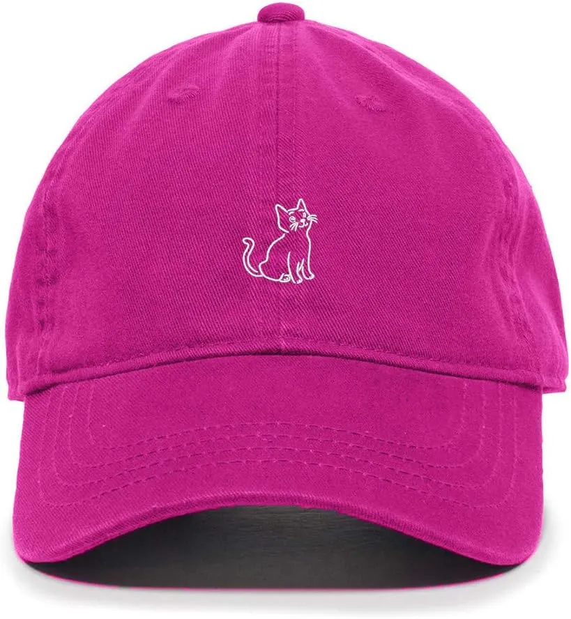 Cat Baseball Cap Embroidered Cotton Adjustable Dad Hat