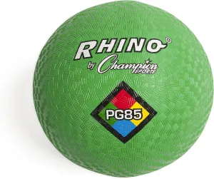 Champion Sports Rhino Playground Balls 8.5"D - Two Ply, Nylon Wound, GREEN