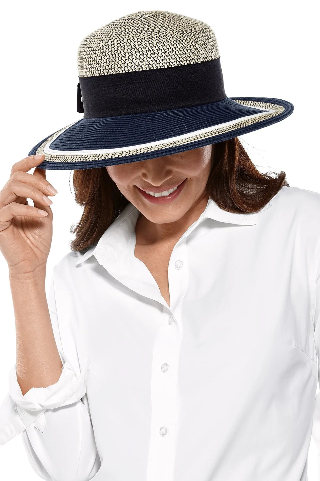 Clara Sun Hat | Navy/White Colorblock