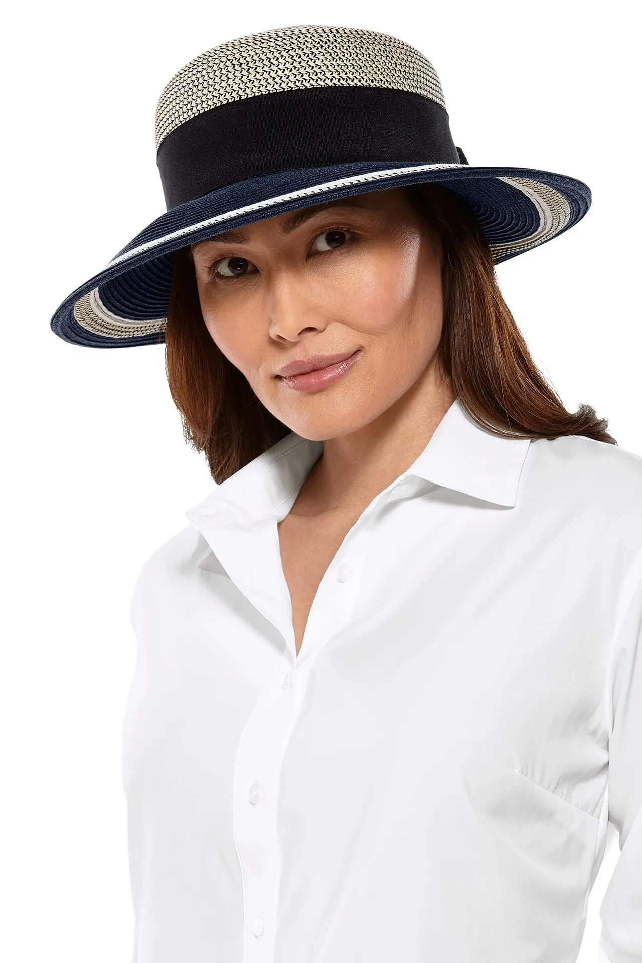 Clara Sun Hat | Navy/White Colorblock