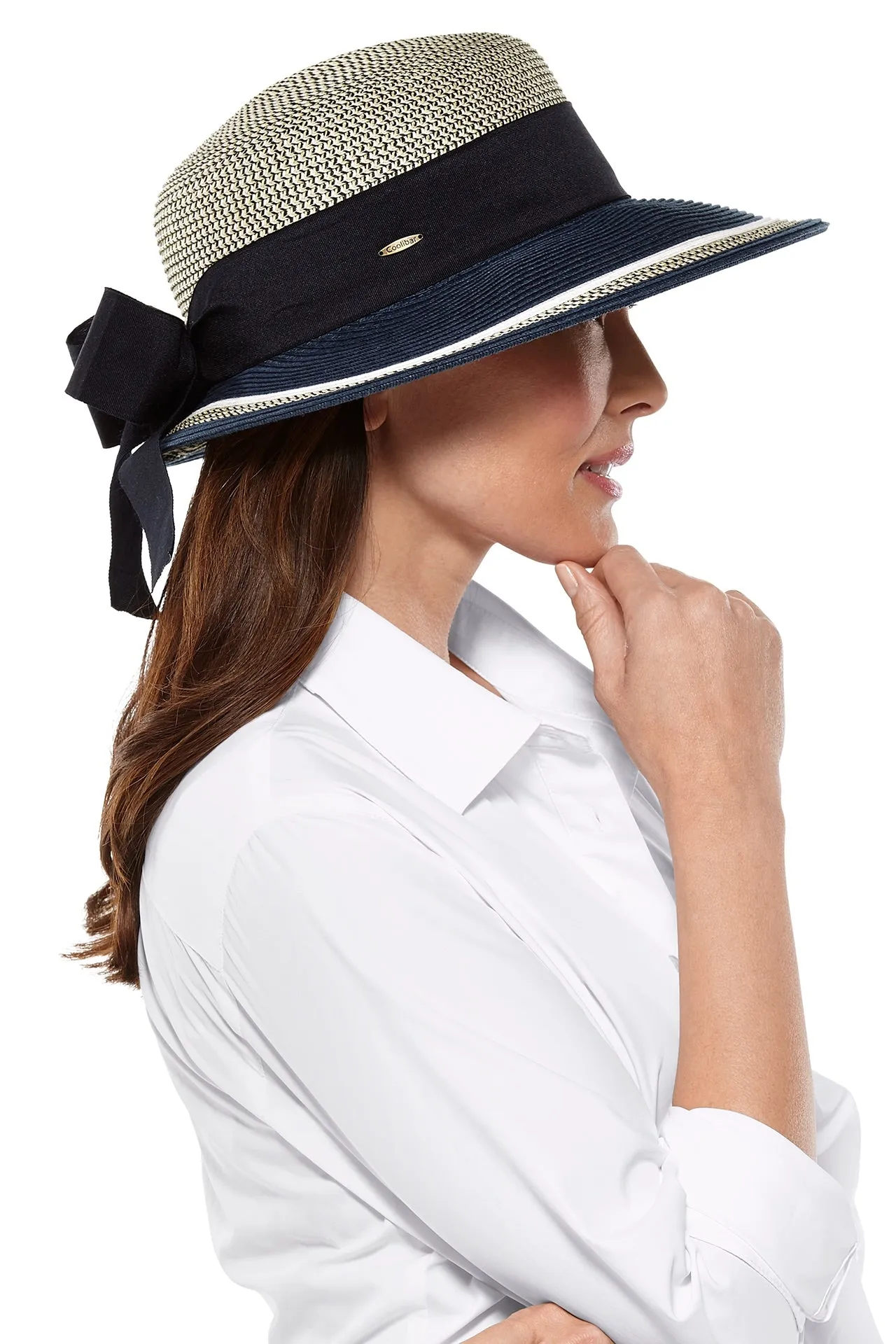 Clara Sun Hat | Navy/White Colorblock