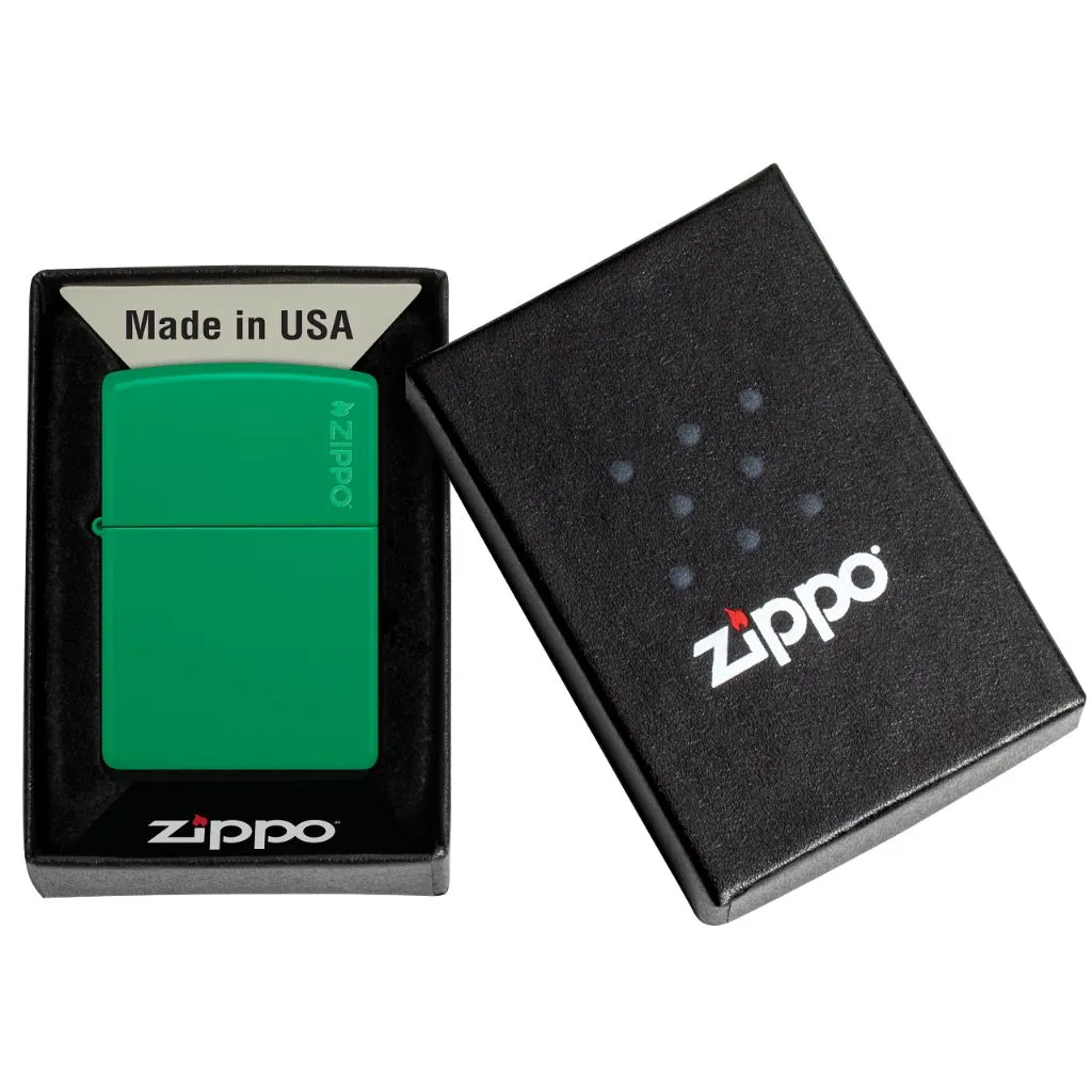 Classic Grass Green Matte Zippo Logo