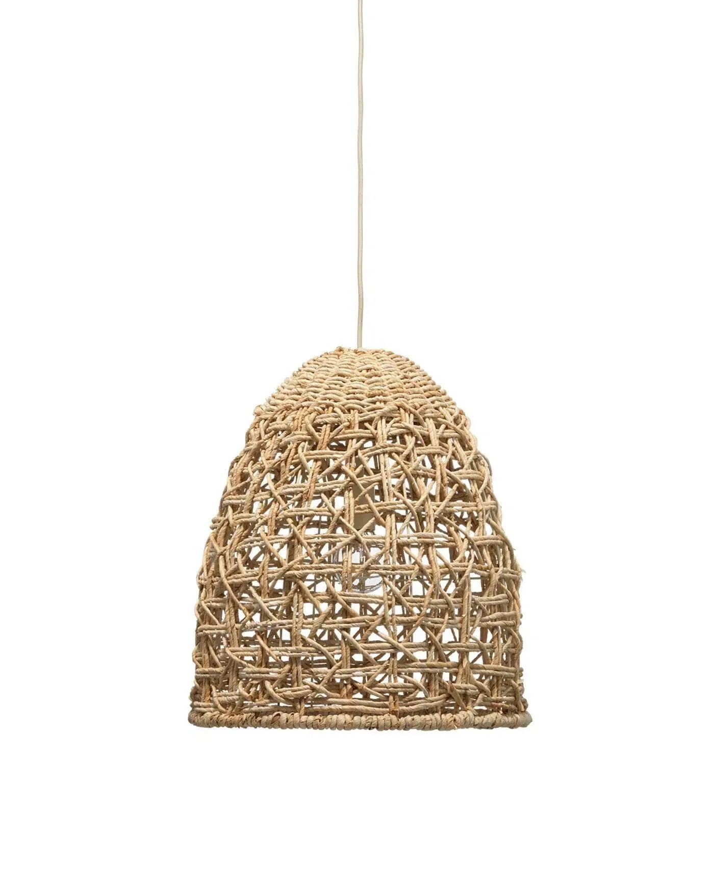 Coastal Style Natural Corn Straw Rope Netted Pendant