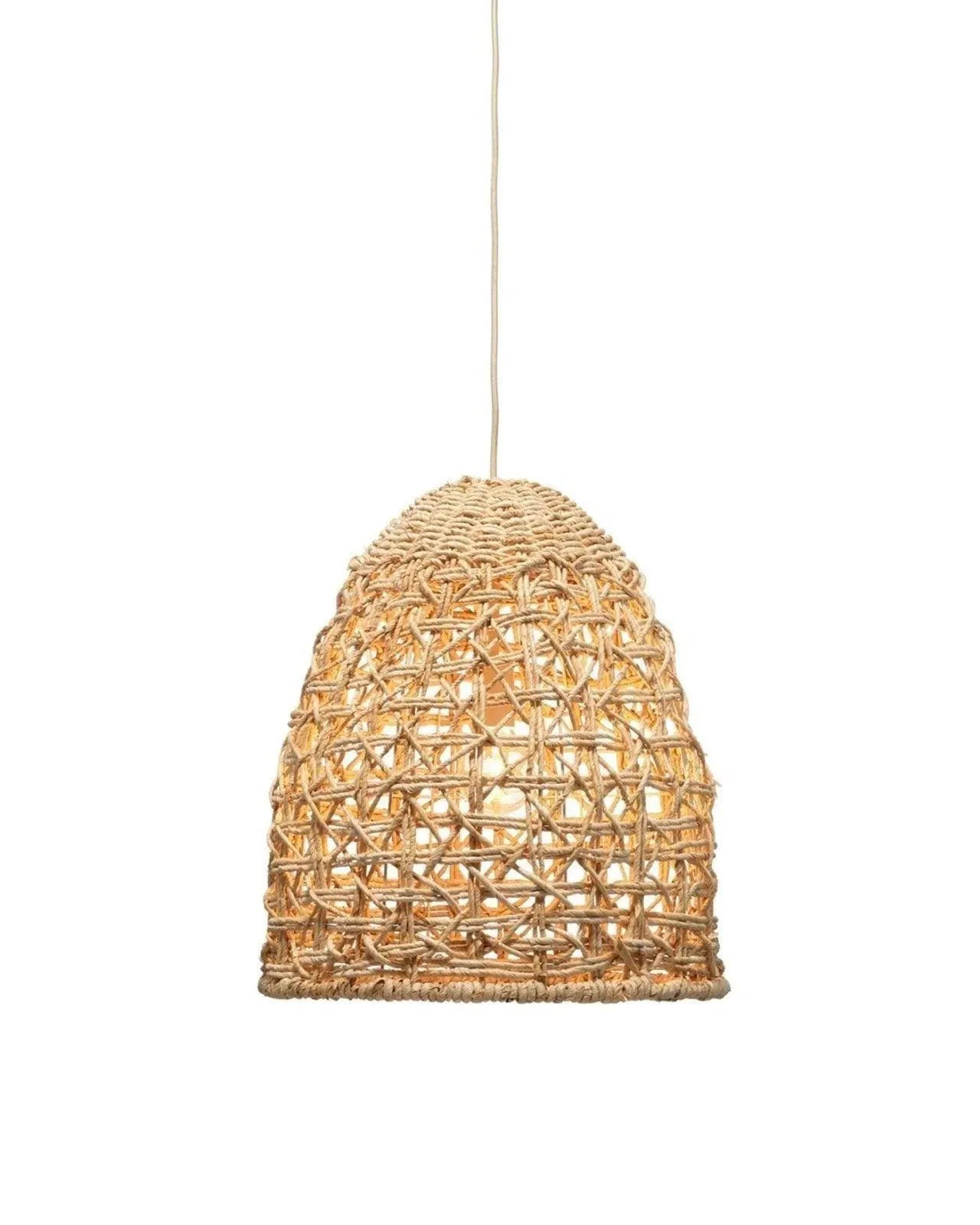 Coastal Style Natural Corn Straw Rope Netted Pendant