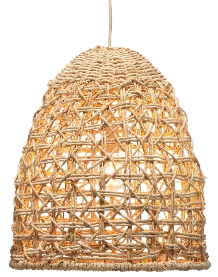 Coastal Style Natural Corn Straw Rope Netted Pendant