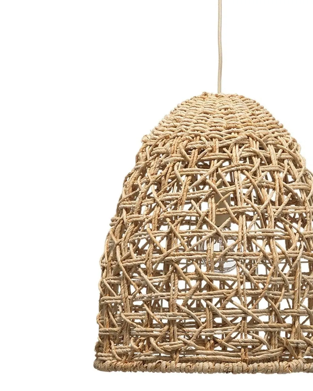 Coastal Style Natural Corn Straw Rope Netted Pendant