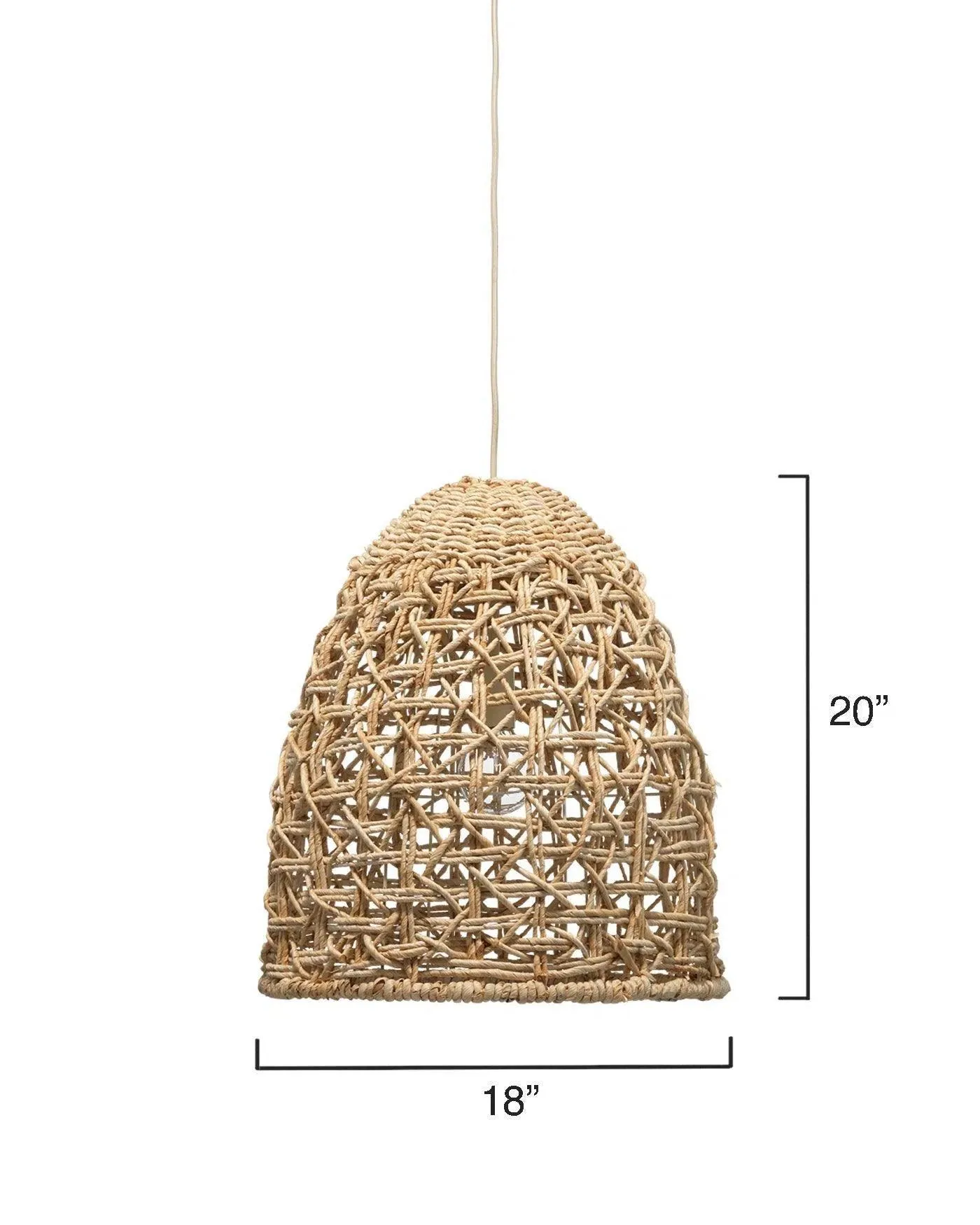 Coastal Style Natural Corn Straw Rope Netted Pendant