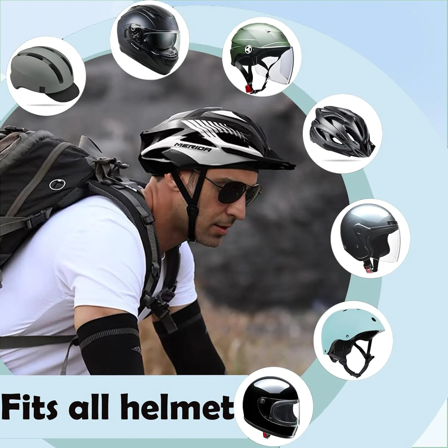 Cooling Skull Cap Helmet Liner, Lightweight Mesh Running Hat, Fits Under Helmet Cycling Motorcycle, Sweat Liner for Men Women