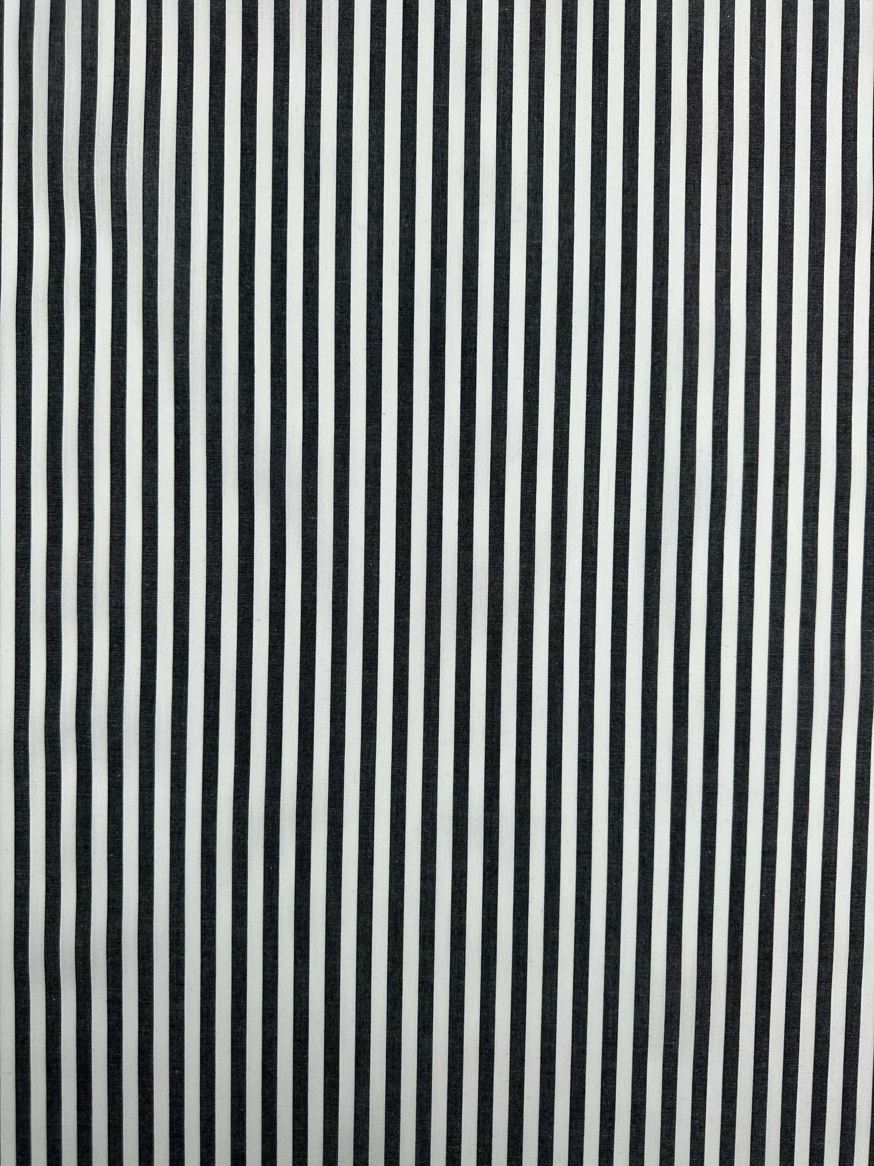 Cotton Lawn - Black Stripe - 150cm