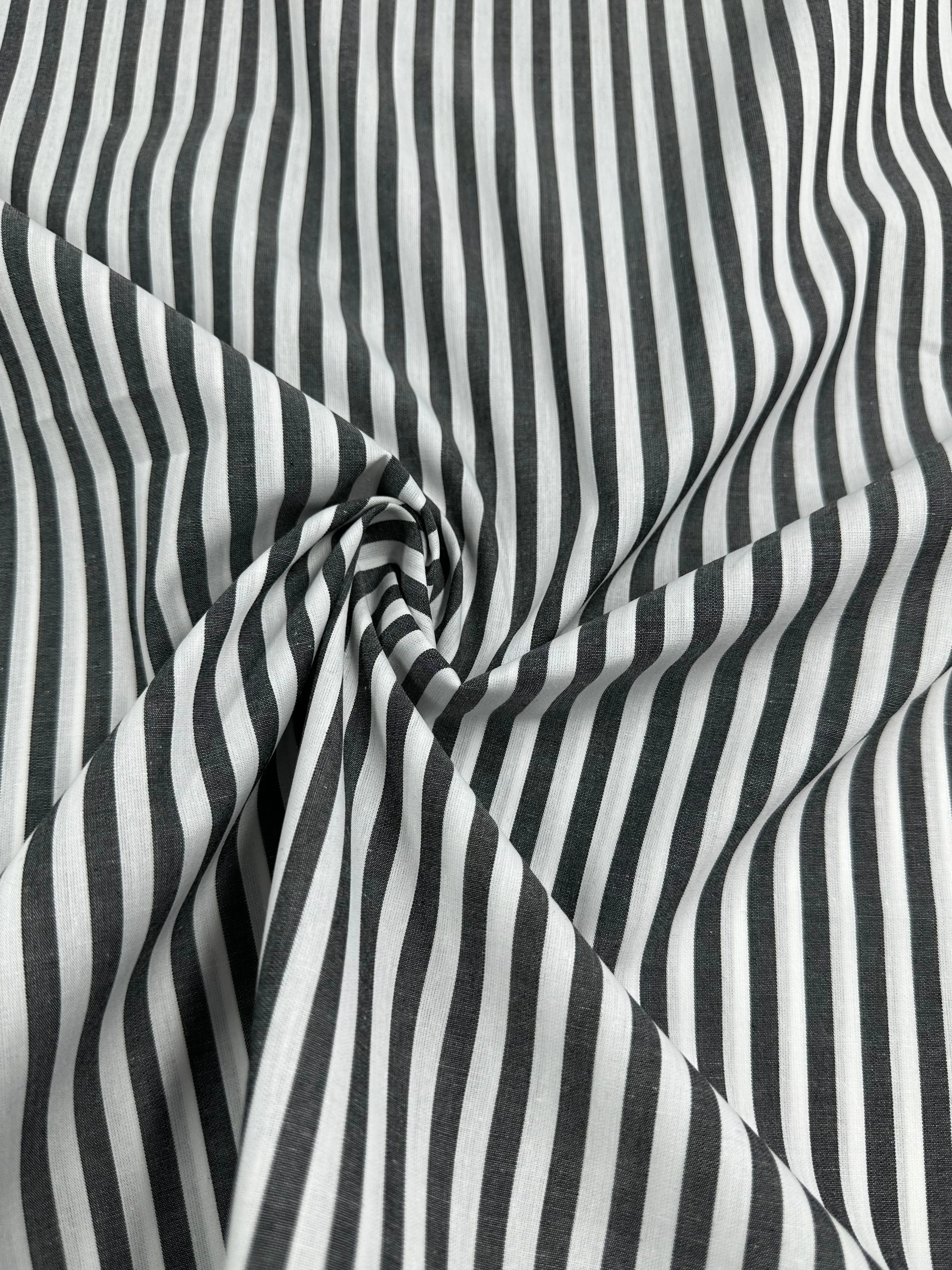 Cotton Lawn - Black Stripe - 150cm