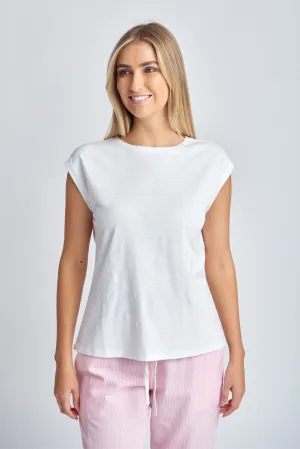 Cotton Sleeveless Tee White