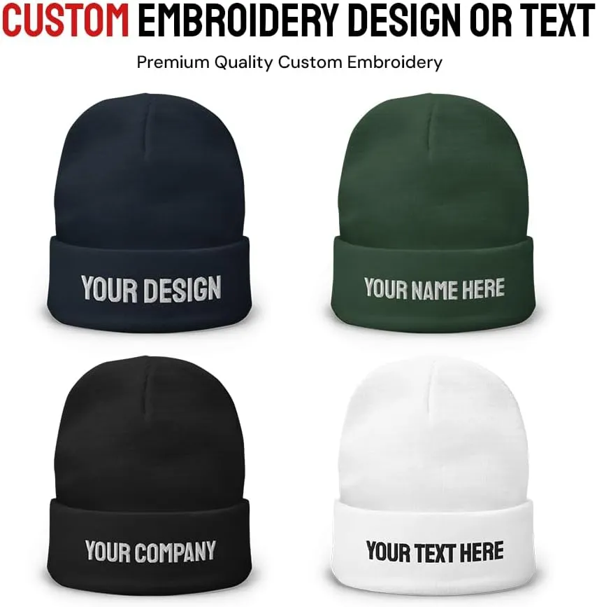 Custom Beanie Hat Personalized Embroidered Beanie Cap for Women and Men Design Logo Text Acrylic Gift Winter Soft Warm Beanie