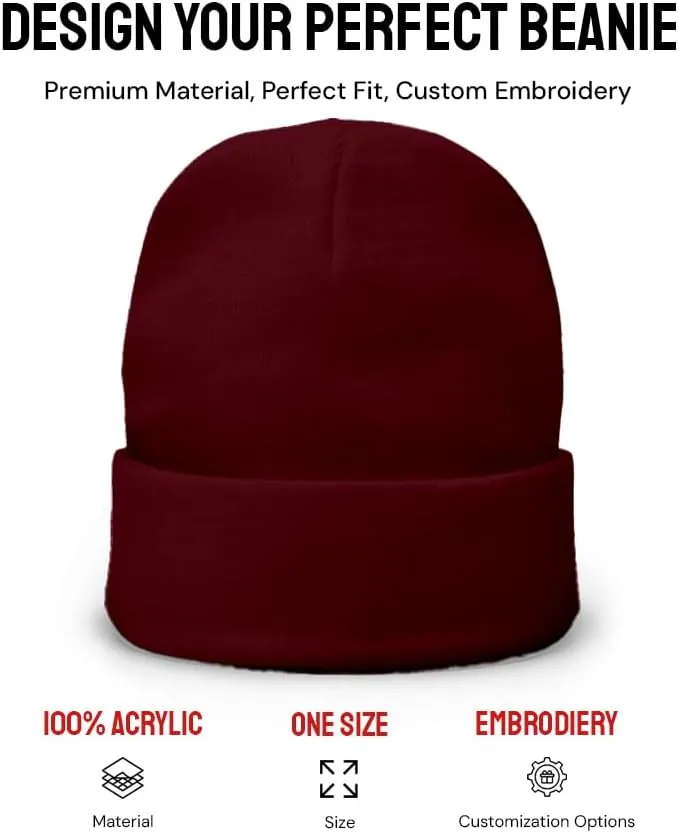 Custom Beanie Hat Personalized Embroidered Beanie Cap for Women and Men Design Logo Text Acrylic Gift Winter Soft Warm Beanie