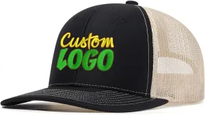 Custom Logo Embroidered Trucker Hats for Men Adjustable Snapback Mesh Cap Great for Outdoors Baseball Cap