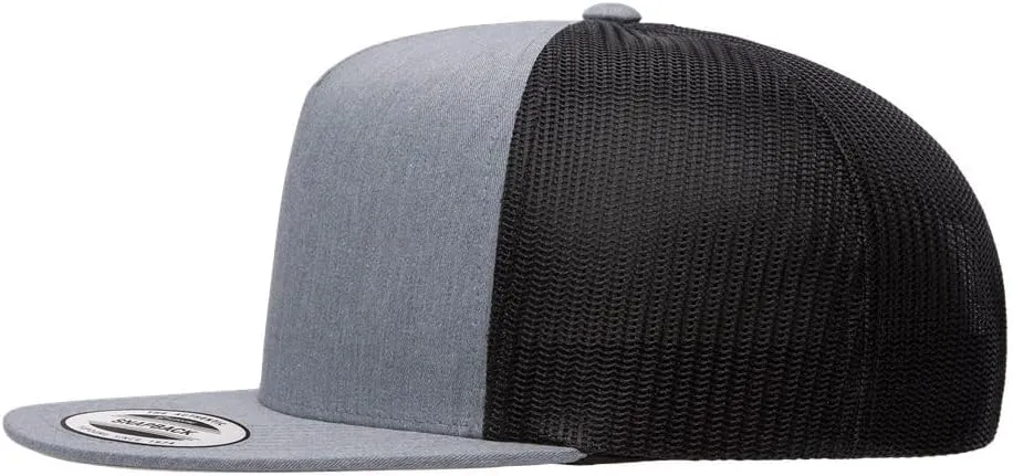 Custom Trucker Flatbill Hat YP 6006 Embroidered Your Text Snapback