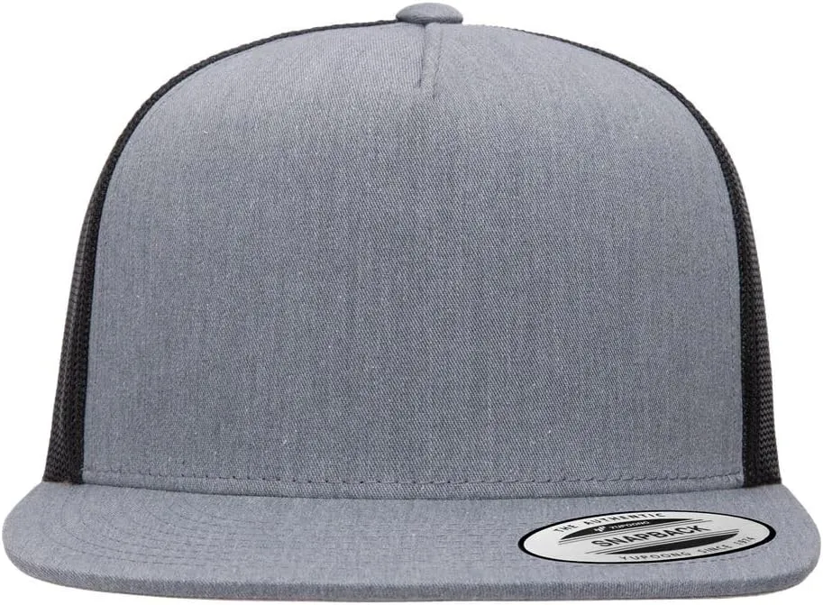 Custom Trucker Flatbill Hat YP 6006 Embroidered Your Text Snapback