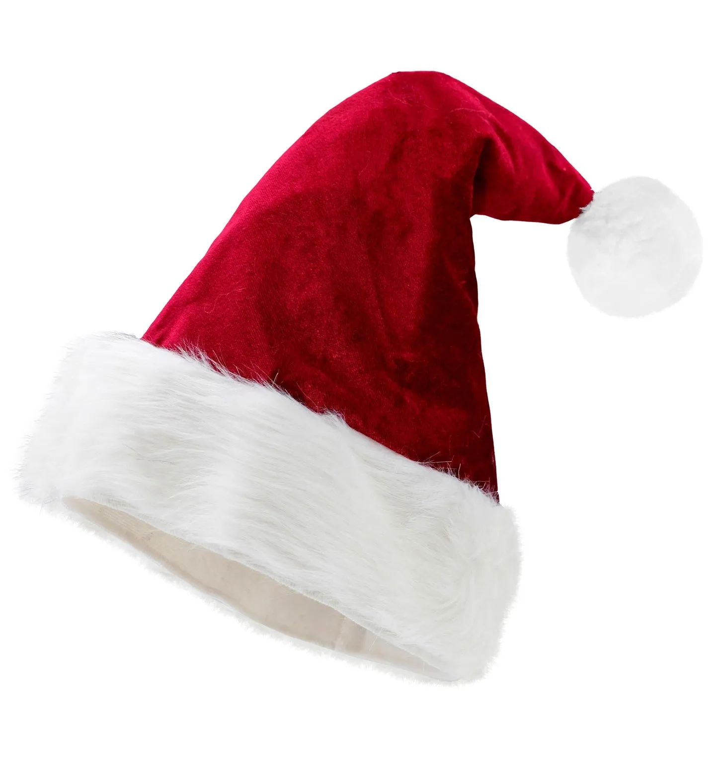 Deep Red Plush Santa Hat