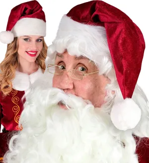 Deep Red Plush Santa Hat